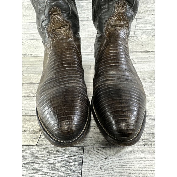 Vintage J. Chisholm Lizard Skin Leather Western Cowboy Riding Boots Size 10 USA - Picture 3 of 6